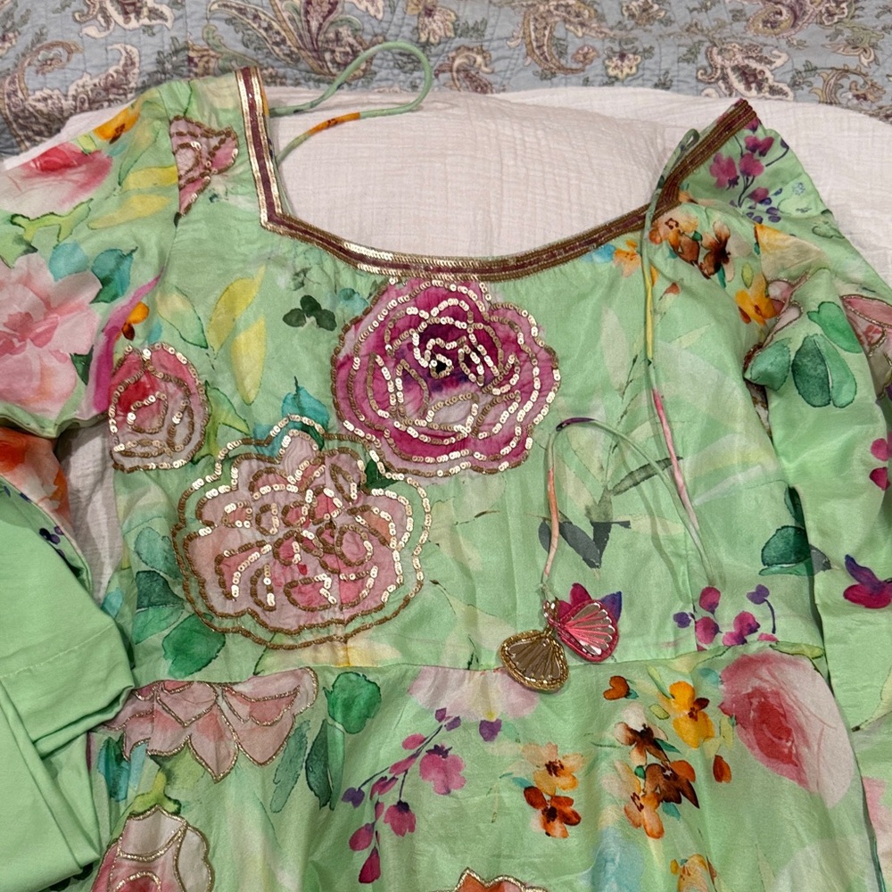 Pistachio color stunning Anjana modi style Anarkali Dress